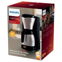 Philips Kafijas automāts ThermInox (termotrauks), 1000W (melns ar pelēku) - HD7546/20