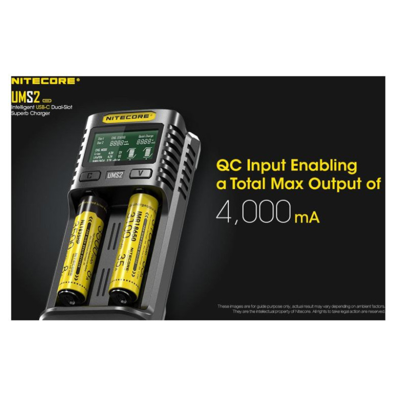 Nitecore BATTERY CHARGER 2-SLOT/UMS2 NITECORE