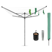 Brabantia rotējošs veļas žāvētājs LOM, 50m, Metallic Grey+ dāvanas - 311321