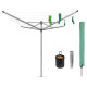 Brabantia rotējošs veļas žāvētājs LOM, 50m, Metallic Grey+ dāvanas - 311321