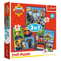 Trefl FIREMAN SAM Pužļu komplekts 3in1 Ugunsdzēsējs Sems