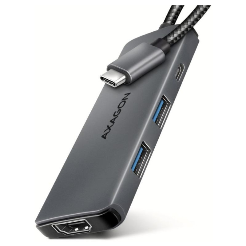 Axagon HMC-5H8K USB 5Gbps hub, 2x USB-A, USB-C, HDMI 8k/30Hz, PD 100W,