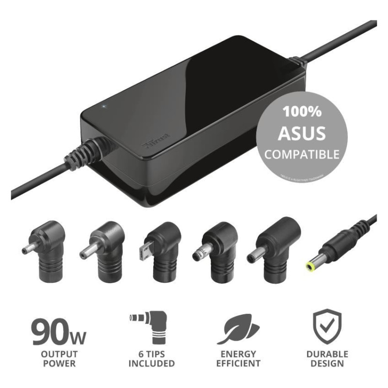 Trust NB ACC AC ADAPTER 90W MAXO//ASUS BLACK 23390 TRUST