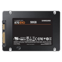 Samsung SSD|SAMSUNG|870 EVO|500GB|SATA|SATA 3.0|MLC|Write speed 530 MBytes/sec|Read speed 560 MBytes/sec|2,5"|TBW 300 TB|MTBF 1500000 hours|MZ-77E500B/EU