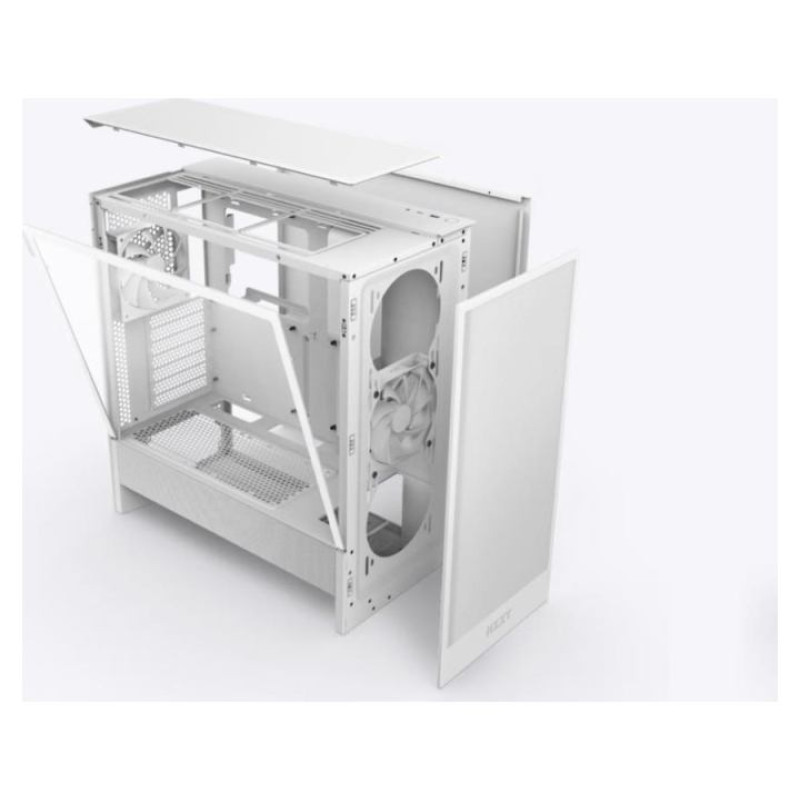 Nzxt Case|NZXT|H5 Flow|MidiTower|Case product features Transparent panel|Not included|ATX|EATX|MicroATX|MiniITX|Colour White|CC-H52FW-01
