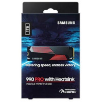Samsung SSD|SAMSUNG|990 PRO with Heatsink|1TB|M.2|PCIE|NVMe|MLC|Write speed 6900 MBytes/sec|Read speed 7450 MBytes/sec|2.3mm|TBW 600 TB|MTBF 1500000 hours|MZ-V9P1T0GW