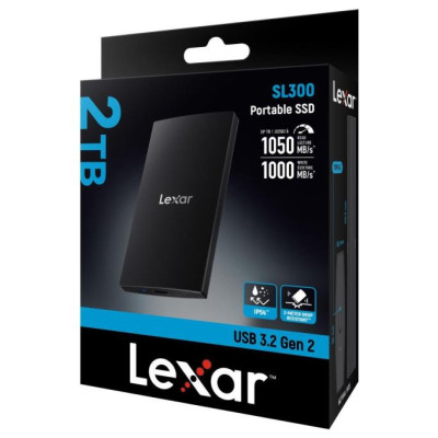 Lexar External SSD|LEXAR|SL300|2TB|USB-C|Write speed 1000 MBytes/sec|Read speed 1050 MBytes/sec|LSL300002T-RNBNG