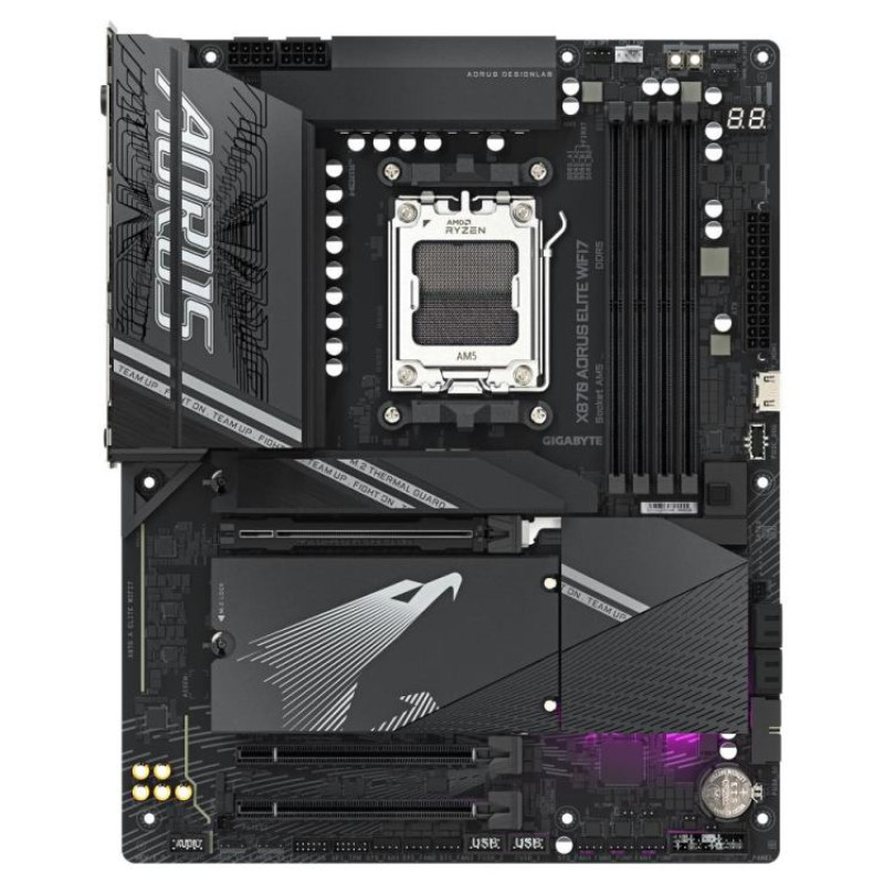 Gigabyte Mainboard|GIGABYTE|AMD X870|SAM5|ATX|Memory DDR5|Memory slots 4|1xPCI-Express 3.0 2x|1xPCI-Express 4.0 4x	|1xPCI-Express 5.0 16x|1xM.2|1xHDMI|4xUSB 2.0|6xUSB 3.2|1xOptical S/PDIF|1xRJ45|2xAudio port|X870AELITEWIFI71.1