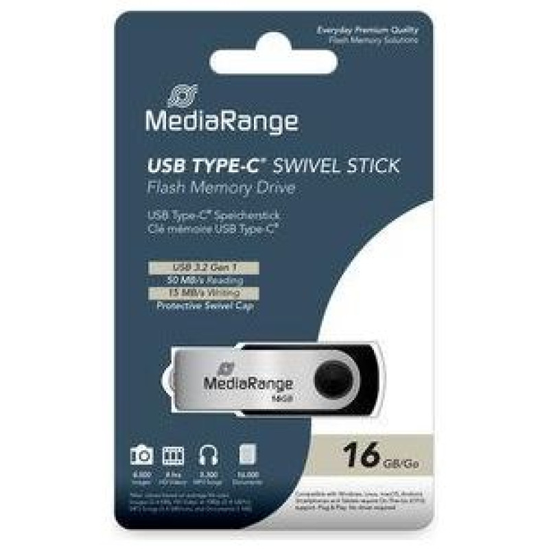 Mediarange MEMORY DRIVE FLASH USB-C 16GB/MR1951 MEDIARANGE
