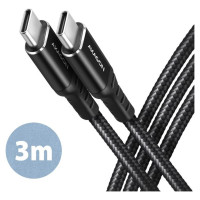 Axagon CABLE USB-C TO USB-C 3M 60W/HQ BLACK BUCM-CM30AB AXAGON