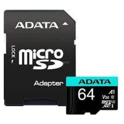 Adata MEMORY MICRO SDXC 64GB W/ADAP./AUSDX64GUI3V30SA2-RA1 ADATA