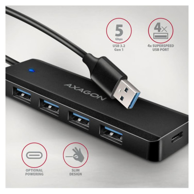 Axagon I/O HUB USB TRAVEL/0.19M HUE-C1A AXAGON