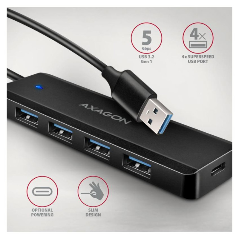 Axagon I/O HUB USB TRAVEL/0.19M HUE-C1A AXAGON