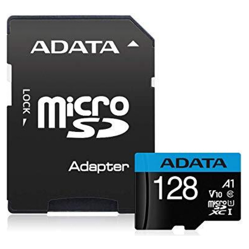 Adata MEMORY MICRO SDXC 128GB W/AD./AUSDX128GUICL10A1-RA1 ADATA