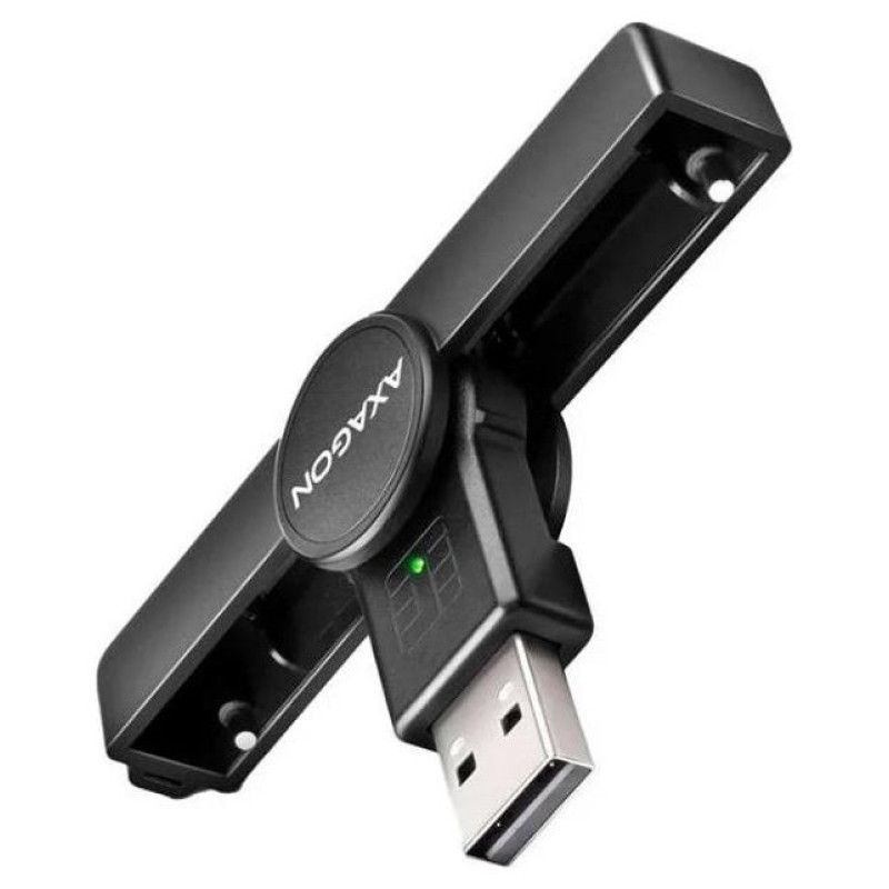 Axagon Foldable pocket USB-A contact Smart / ID card reader.
