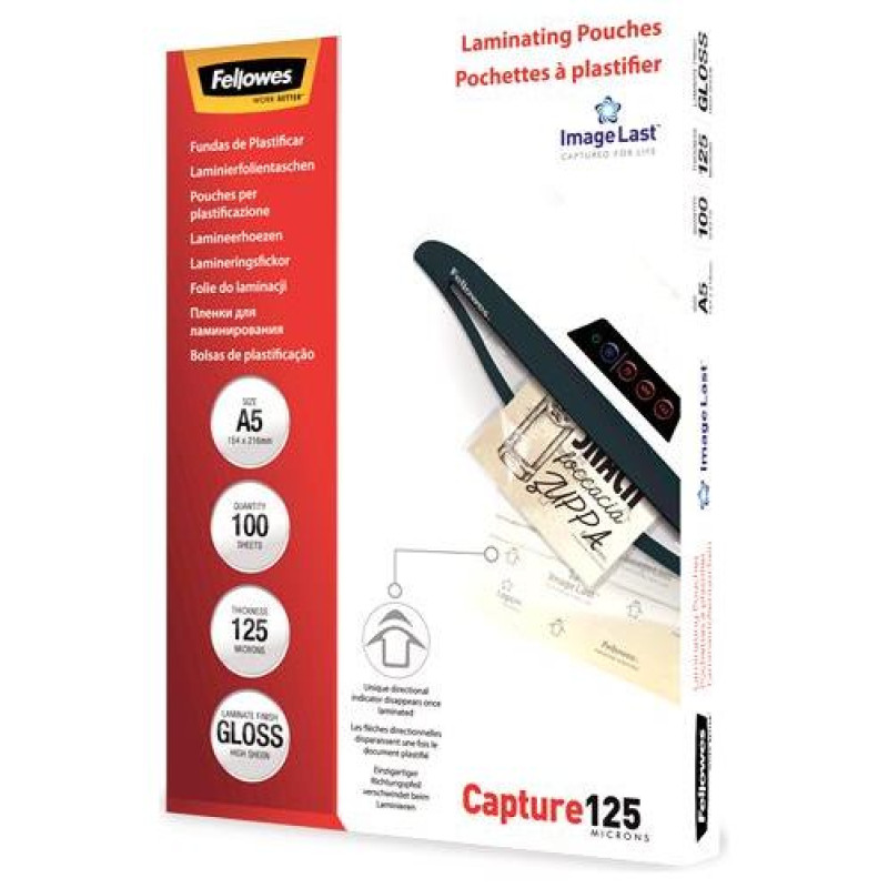 Fellowes LAMINATOR POUCH IMAGELAST/A5 125 100PCS 5307302 FELLOWES