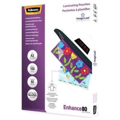Fellowes LAMINATOR POUCH IMAGELAST/A3 80 100PCS 5306207 FELLOWES