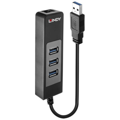 Lindy I/O HUB USB3 & LAN ADAPTER/43176 LINDY