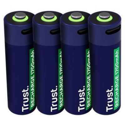 Trust BATTERY RECH. LI-ION AA 1.5V/1700MAH USB-C 4P 25631 TRUST
