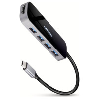 Axagon I/O HUB USB-C 6IN1/0.2M HMC-6H4A AXAGON