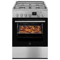 Electrolux gāzes plīts ar elektrisko cepeškrāsni, nerūsējoša tērauda ar pārklājumu pret pirkstu nospiedumiem, 60cm - LKK660221X