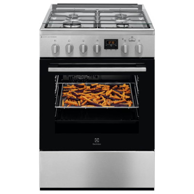 Electrolux gāzes plīts ar elektrisko cepe&scaron;krāsni, nerūsējo&scaron;a tērauda ar pārklājumu pret pirkstu nospiedumiem, 60cm - LKK660221X