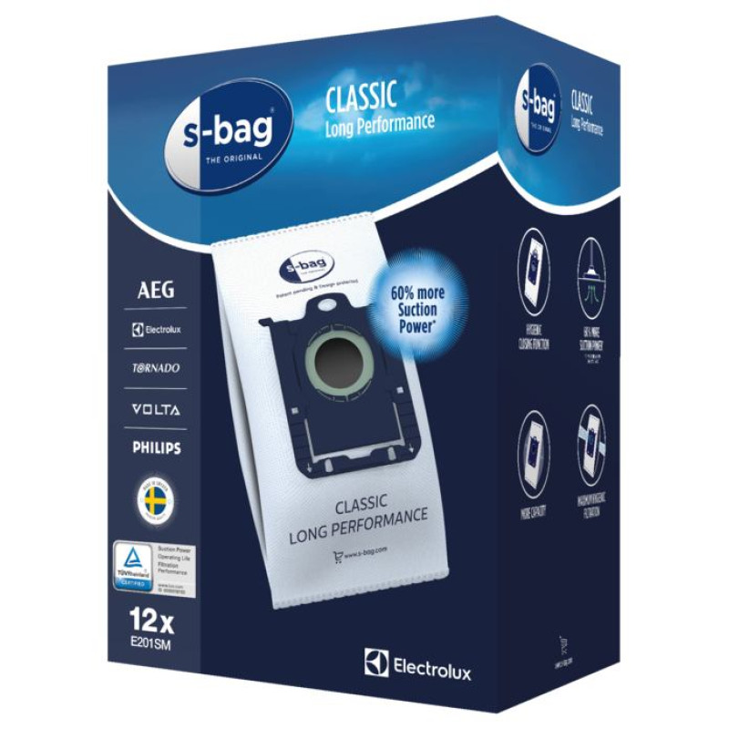 Electrolux putekļu maisi S-bag,12gab - E201SM