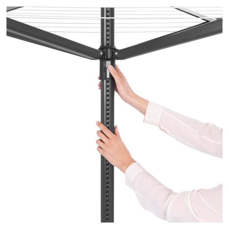 Brabantia rotējo&scaron;s veļas žāvētājs Lift-O-Matic, 50m, 4 atzar., Anthracite - 290503