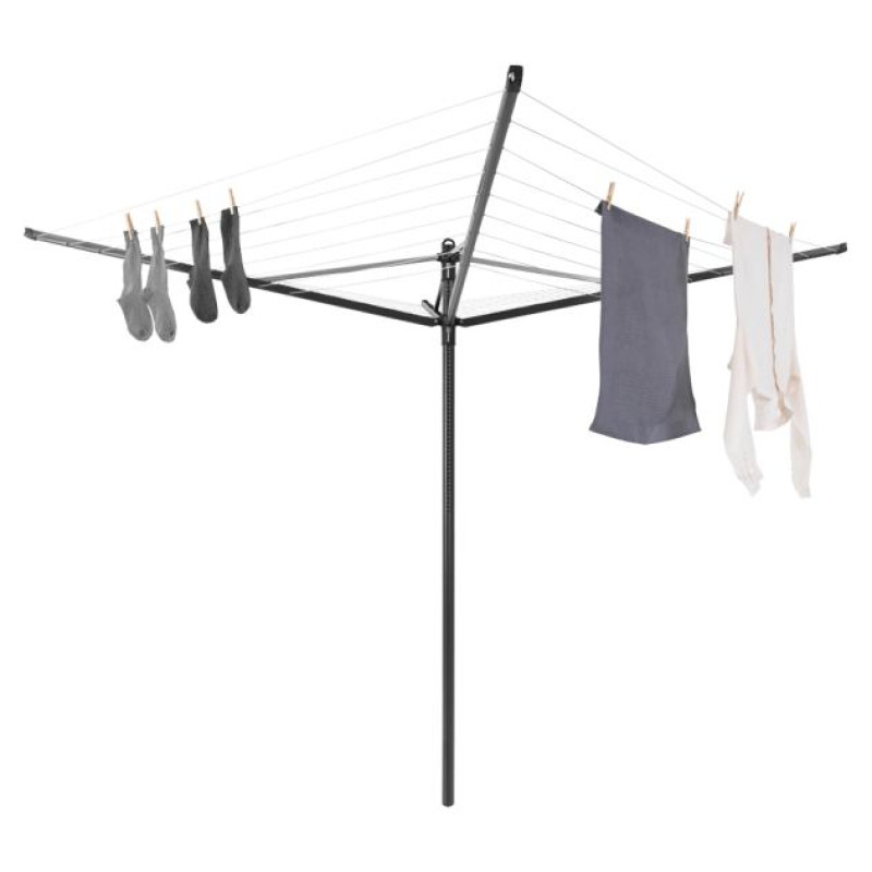 Brabantia rotējo&scaron;s veļas žāvētājs Lift-O-Matic, 50m, 4 atzar., Anthracite - 290503