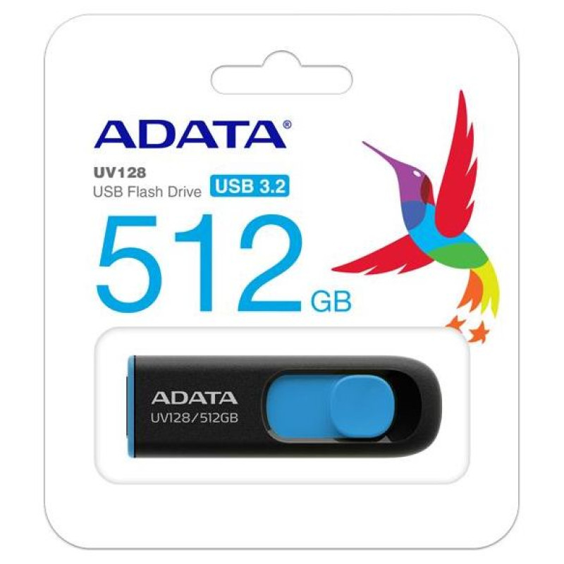Adata MEMORY DRIVE FLASH USB3 512GB/BLK/BLUE AUV128-512G-RBE ADATA