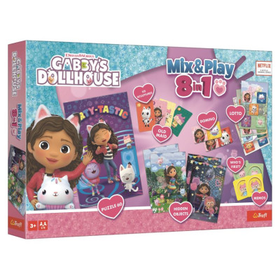 Trefl GABBY&acute;S DOLLHOUSE 8in1 Mix&Play galda spēļu komplekts