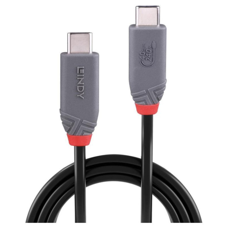Lindy CABLE USB4 240W TYPE C 0.8M/40GBPS ANTHRA LINE 36956 LINDY