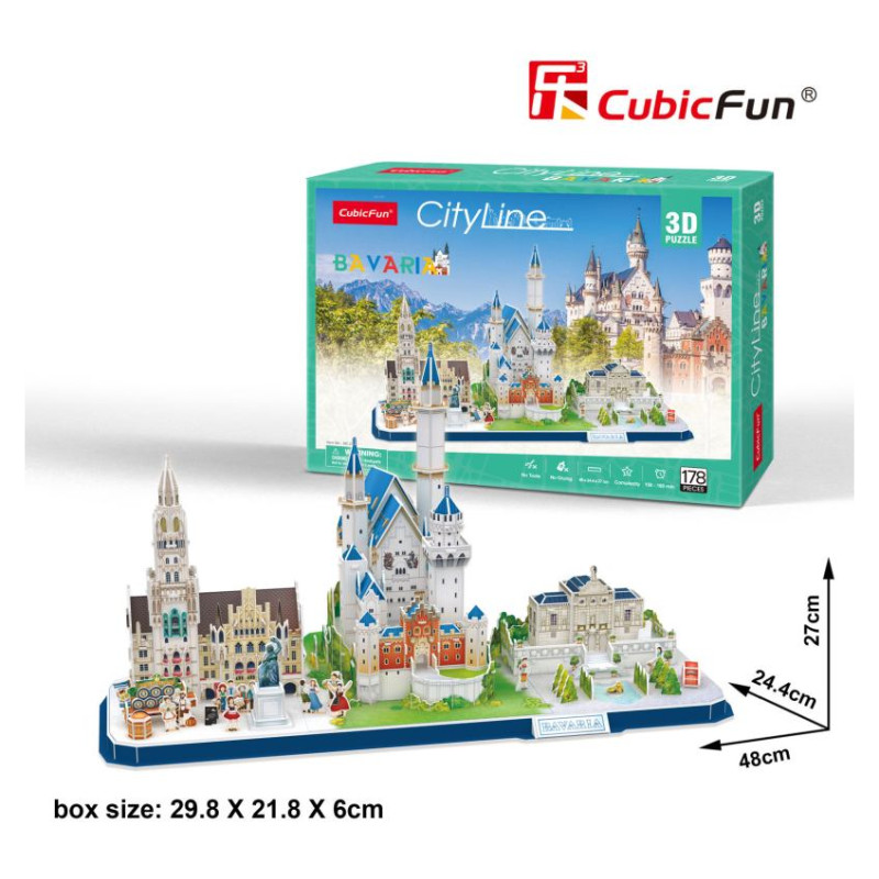 Cubic Fun CUBICFUN 3D Puzle City line - Bavārija