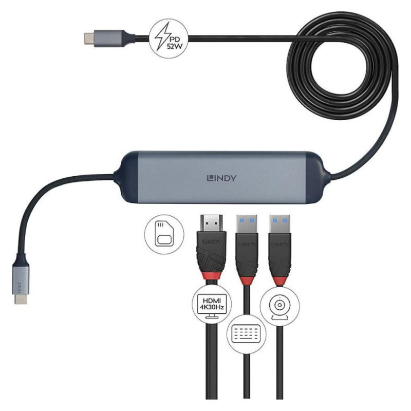 Lindy I/O DOCKING STATION USB-C/DST-MICRO 140 43326 LINDY