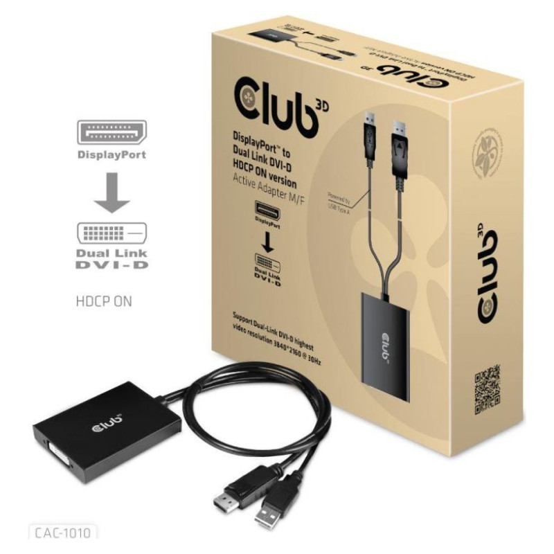 Club3D I/O ADAPTER DP TO DUAL LINK/DVI-D HDCP CAC-1010 CLUB3D