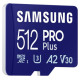 Samsung MEMORY MICRO SDXC PRO+ 512GB/W/ADAPT. MB-MD512SB/WW SAMSUNG
