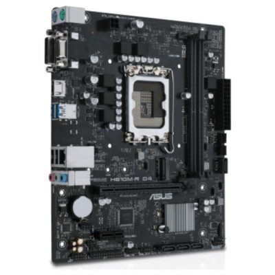 Asus Mainboard|ASUS|Intel H610|LGA1700|Micro-ATX|Memory DDR4|Memory slots 2|1xPCI-Express 1x|1xPCI-Express 16x|1xM.2|1x15pin D-sub|2xDVI-D|1xHDMI|2xUSB 2.0|2xUSB 3.2|2xPS/2|1xRJ45|3xAudio port|PRIMEH610M-RD4-SI