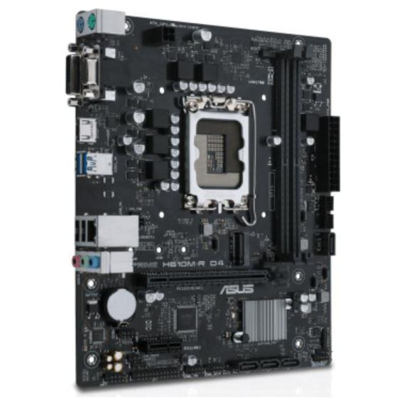 Asus Mainboard|ASUS|Intel H610|LGA1700|Micro-ATX|Memory DDR4|Memory slots 2|1xPCI-Express 1x|1xPCI-Express 16x|1xM.2|1x15pin D-sub|2xDVI-D|1xHDMI|2xUSB 2.0|2xUSB 3.2|2xPS/2|1xRJ45|3xAudio port|PRIMEH610M-RD4-SI