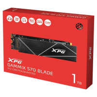 Adata SSD|ADATA|XPG GAMMIX S70|1TB|M.2|PCIe Gen4|3D NAND|Write speed 5500 MBytes/sec|Read speed 7400 MBytes/sec|TBW 740 TB|MTBF 2000000 hours|AGAMMIXS70B-1T-CS