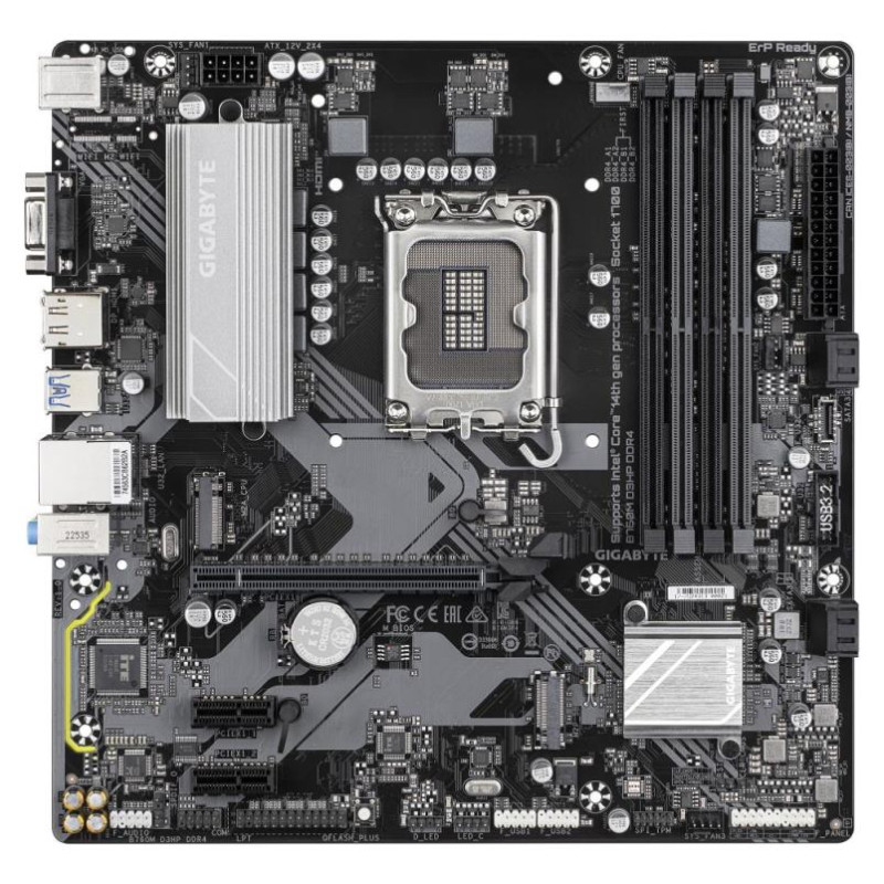 Gigabyte Mainboard|GIGABYTE|Intel B760 Express|LGA1700|Micro-ATX|Memory DDR4|Memory slots 4|2xPCI-Express 3.0 1x|1xPCI-Express 4.0 16x|2xM.2|1x15pin D-sub|1xHDMI|1xDisplayPort|6xUSB 2.0|5xUSB 3.2|1xUSB-C|1xPS/2|1xRJ45|3xAudio port|B760MD3HPDDR4