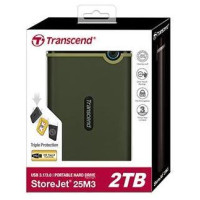 Transcend External HDD|TRANSCEND|StoreJet|2TB|USB 3.0|Colour Green|TS2TSJ25M3G