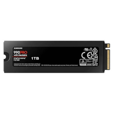 Samsung SSD|SAMSUNG|990 PRO with Heatsink|1TB|M.2|PCIE|NVMe|MLC|Write speed 6900 MBytes/sec|Read speed 7450 MBytes/sec|2.3mm|TBW 600 TB|MTBF 1500000 hours|MZ-V9P1T0CW