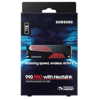 Samsung SSD|SAMSUNG|990 PRO with Heatsink|1TB|M.2|PCIE|NVMe|MLC|Write speed 6900 MBytes/sec|Read speed 7450 MBytes/sec|2.3mm|TBW 600 TB|MTBF 1500000 hours|MZ-V9P1T0CW