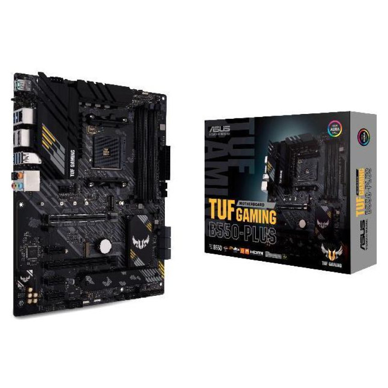 Asus Mainboard|ASUS|AMD B550|SAM4|ATX|3xPCI-Express 3.0 1x|1xPCI-Express 3.0 16x|2xM.2|1xPCI-Express 4.0 16x|Memory DDR4|Memory slots 4|1xHDMI|1xDisplayPort|1xUSB type C|5xUSB 3.2|1xOptical S/PDIF|1xRJ45|5xAudio port|TUFGAMINGB550-PLUS
