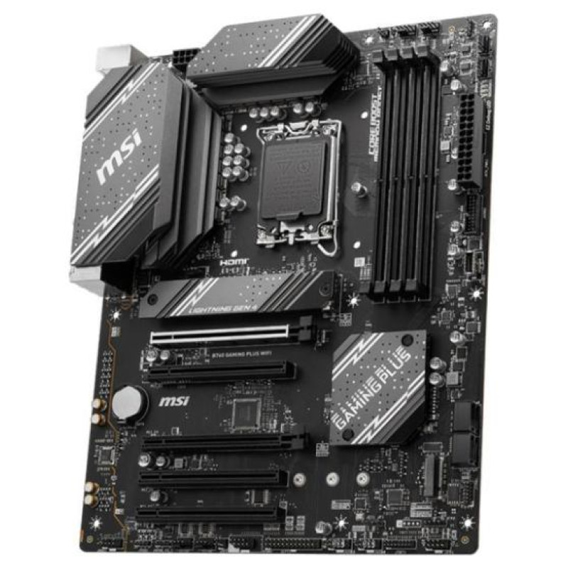 MSI Mainboard|MSI|Intel B760 Express|LGA1700|ATX|Memory DDR5|Memory slots 4|5xPCI-Express 16x|2xM.2|1xHDMI|1xDisplayPort|2xUSB 2.0|2xUSB 3.2|1xUSB-C|1xPS/2|1xOptical S/PDIF|1xRJ45|5xAudio port|B760GAMINGPLUSWIFI