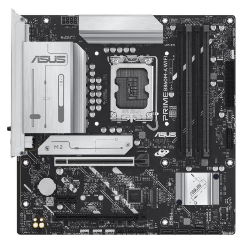 Asus Mainboard|ASUS|Intel B860 Express|LGA1851|Micro-ATX|Memory DDR5|Memory slots 4|1xPCI-Express 4.0 1x|1xPCI-Express 4.0 16x|1xPCI-Express 5.0 16x|2xM.2|1xHDMI|1xDisplayPort|7xUSB 2.0|1xUSB-C|1xUSB-C w/Thunderbolt|1xOptical S/PDIF|1xRJ45|3xAudio port|PR