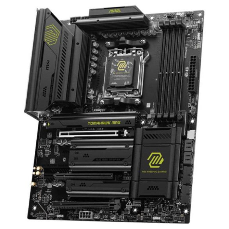MSI Mainboard|MSI|AMD B850|SAM5|ATX|Memory DDR5|Memory slots 4|3xPCI-Express 16x|4xM.2|1xHDMI|1xAudio-In|1xAudio-Out|4xUSB 2.0|1xUSB 3.0|2xUSB 3.2|3xUSB-C|1xRJ45|B850TOMAHAWKMAXWIFI