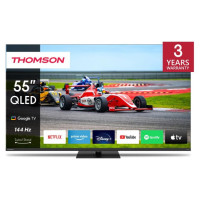 Thomson TV Set|THOMSON|55"|4K/Smart|QLED|3840x2160|Wireless LAN|Bluetooth|Google TV|Black|55QG7C14