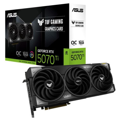 Asus Graphics Card|ASUS|NVIDIA GeForce RTX 5070 Ti|16 GB|GDDR7|256 bit|PCIE 5.0 16x|Triple slot Fansink|2xHDMI|2xDisplayPort|TUF-RTX5070TI-O16G-GAMING