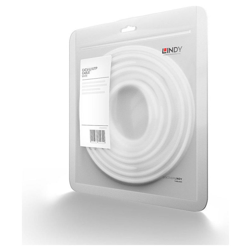 Lindy CABLE CAT6 U/UTP 0.5M/WHITE 48091 LINDY